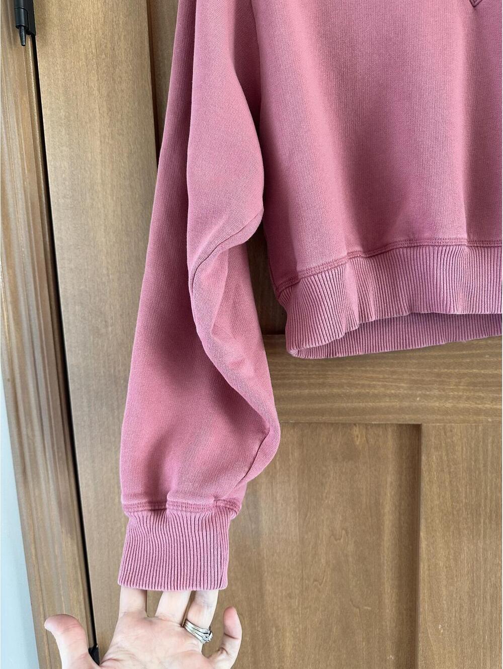 Victoria’s Secret PINK Fleece Long Sleeve V-Neck Cropped Pullover Women’s Small - Picture 11 of 14